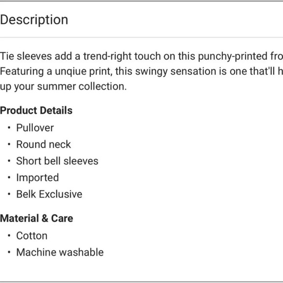 Crown & Ivy L pink blue‎ white punchy print swing dress with tied bell sleeves - Picture 7 of 7